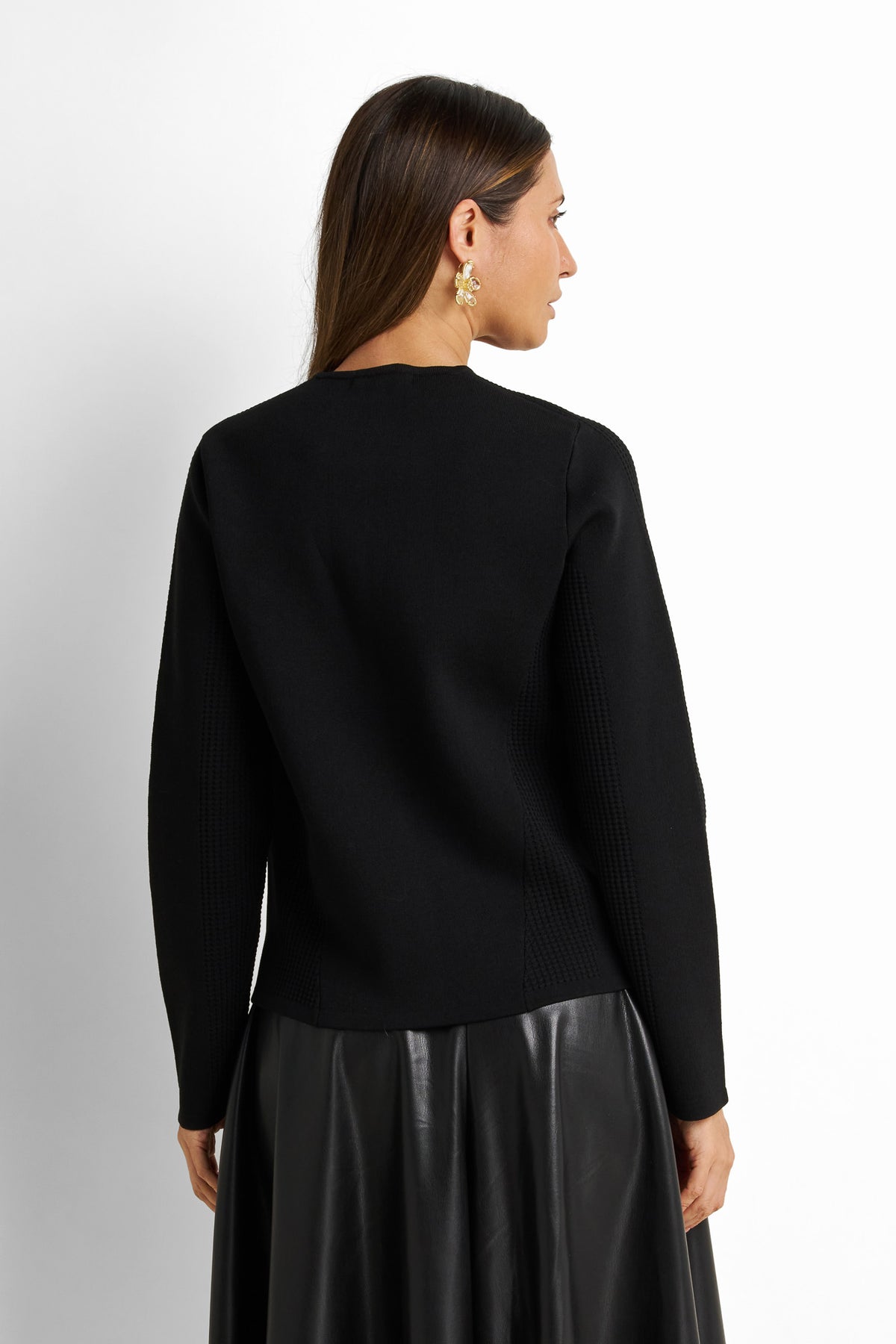 Crew-neck Knitted Cardigan