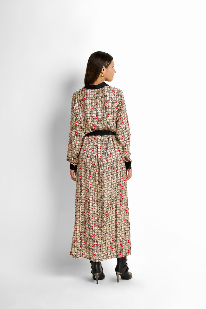 Printed Pleated Dress
