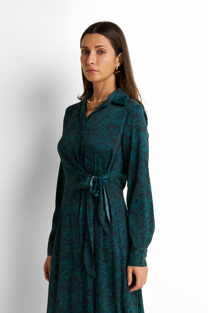 Printed Belted Dress