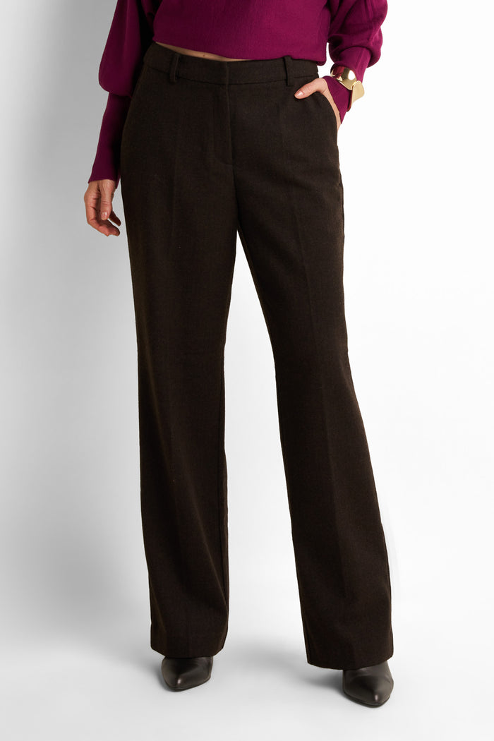 Straight-Leg High-Waisted Belted Pants