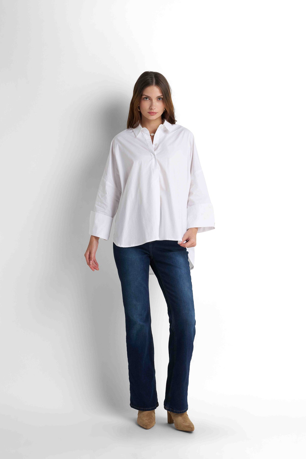 Oversized Poplin Shirt - White