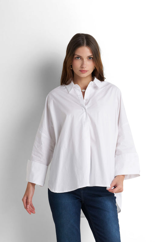 Oversized Poplin Shirt - White