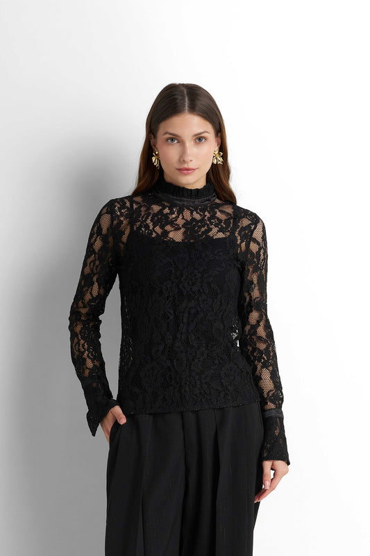 Lace Blouse - Black