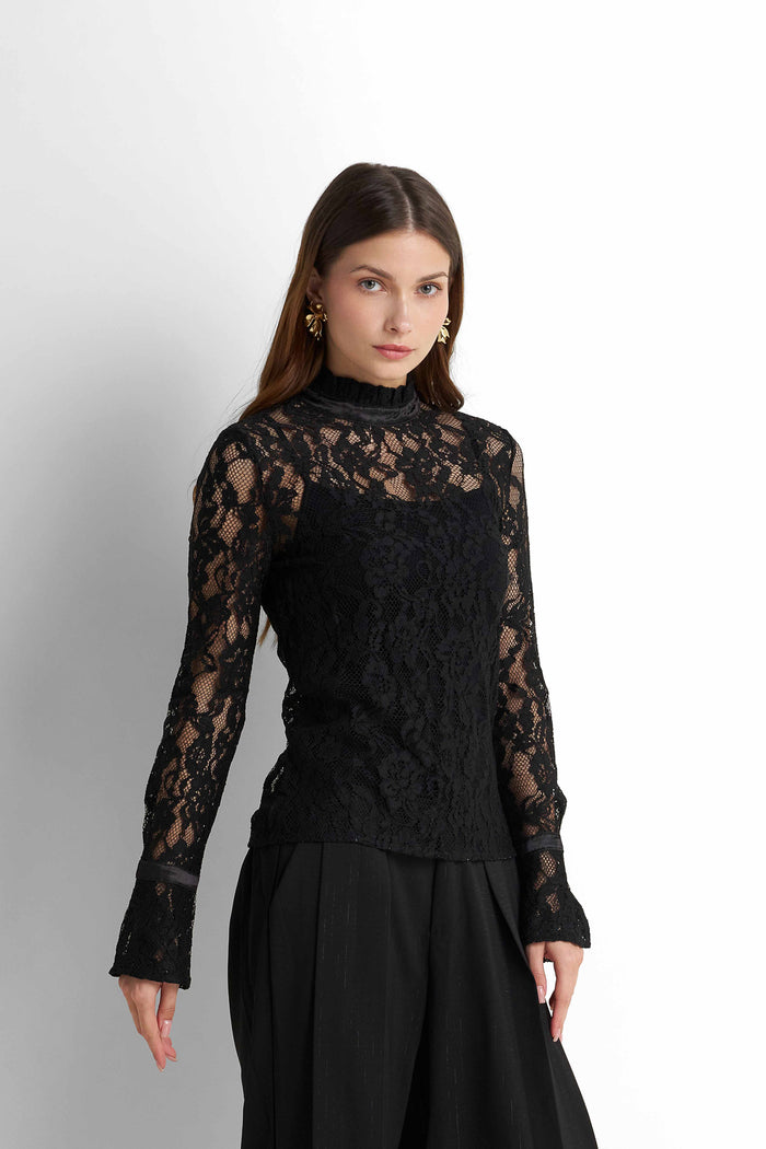 Lace Blouse - Black