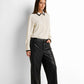 Wide-Leg Button-Front Zip-Front Pants