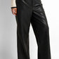 Wide-Leg Button-Front Zip-Front Pants