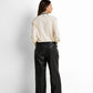 Wide-Leg Button-Front Zip-Front Pants