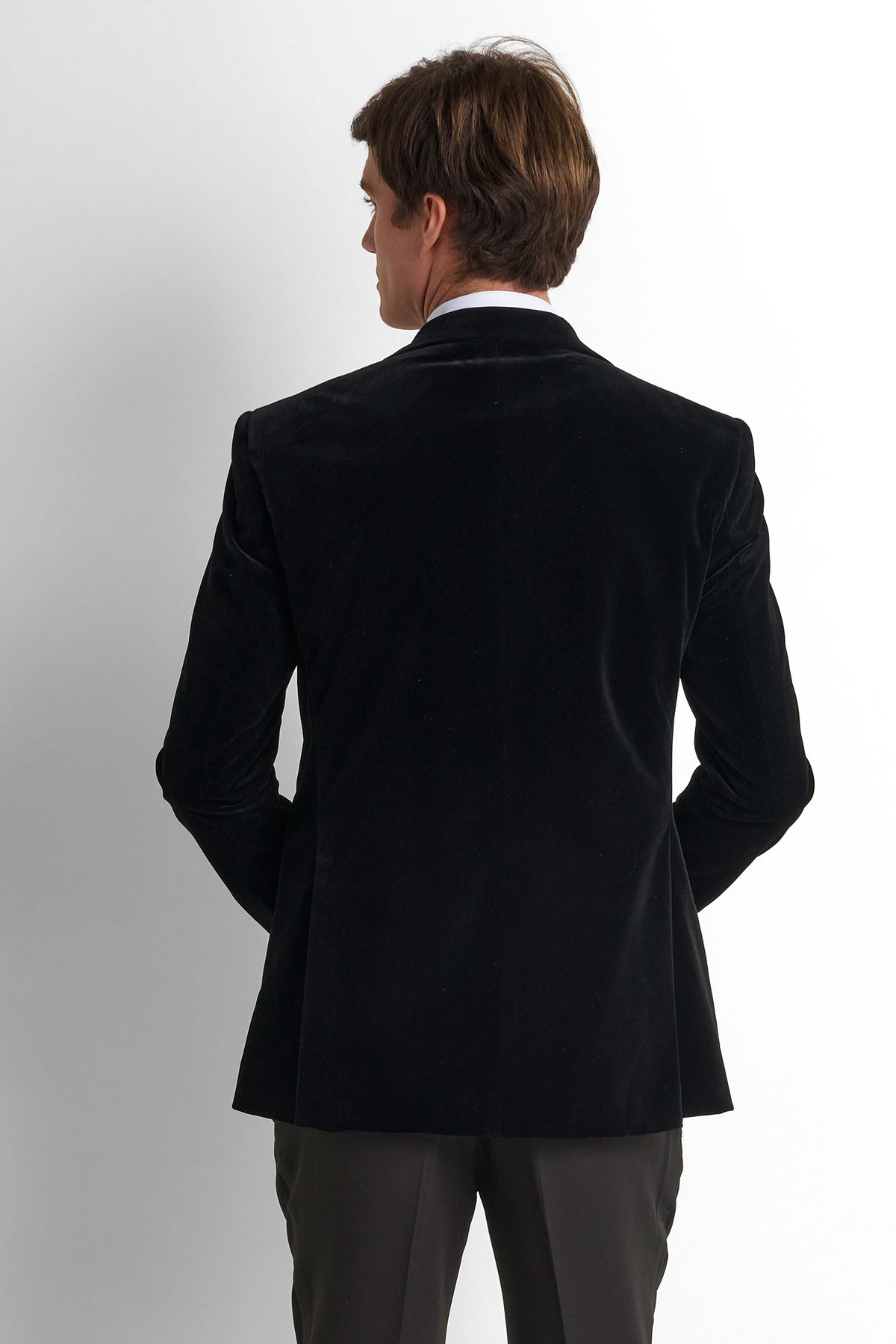 Velvet Tuxedo Blazer - Black