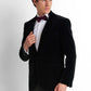 Velvet Tuxedo Blazer - Black
