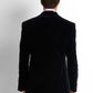 Velvet Tuxedo Blazer - Black