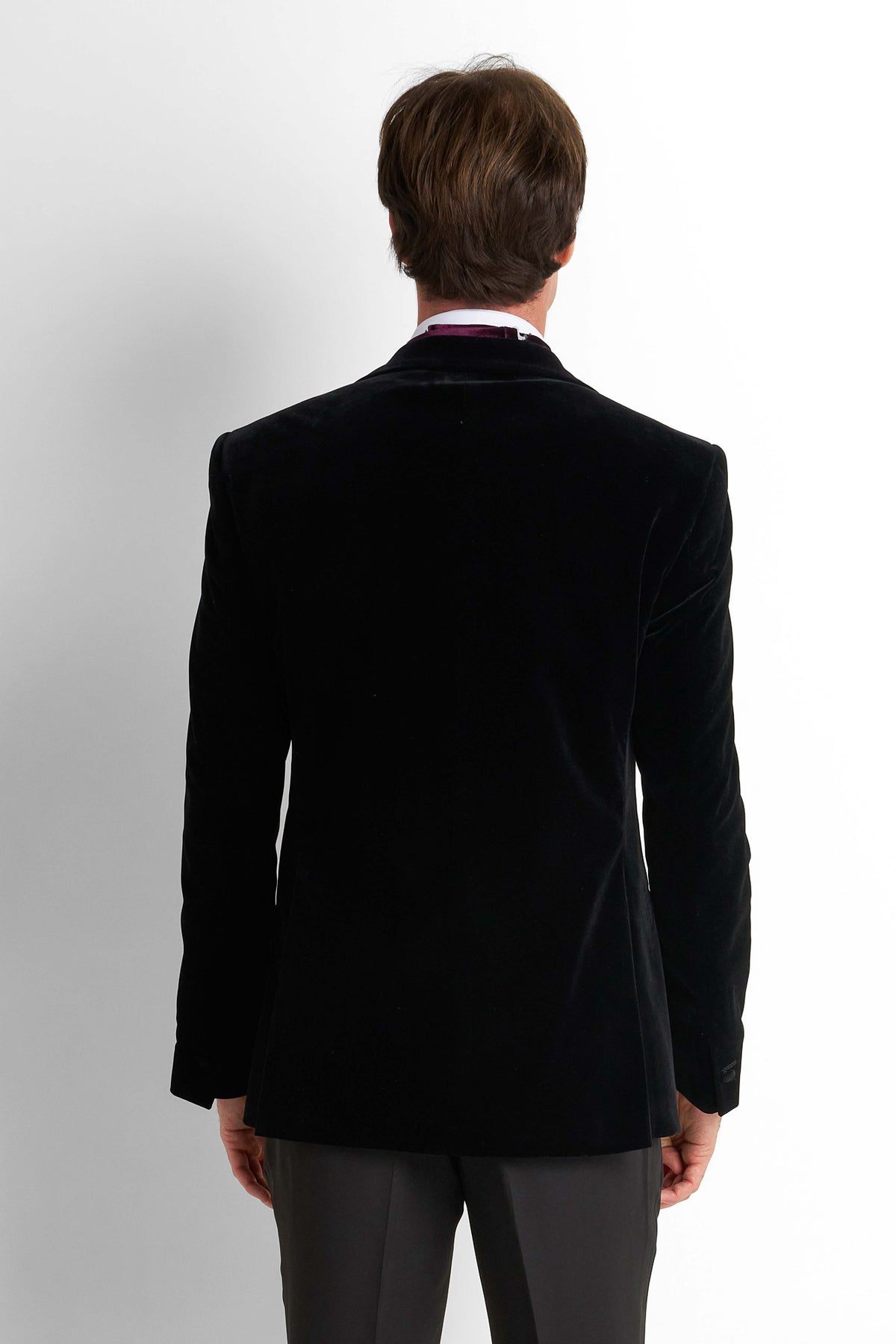 Velvet Tuxedo Blazer - Black