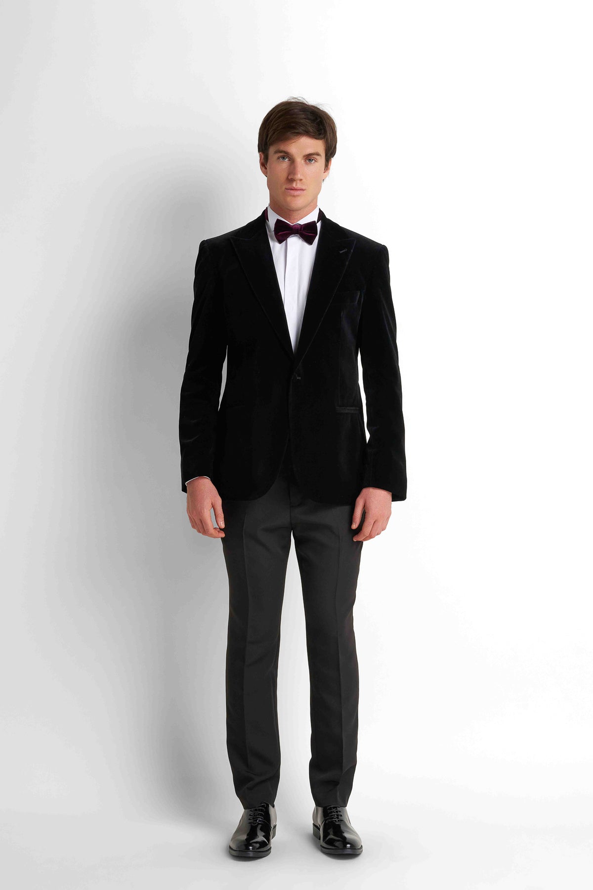 Velvet Tuxedo Blazer - Black