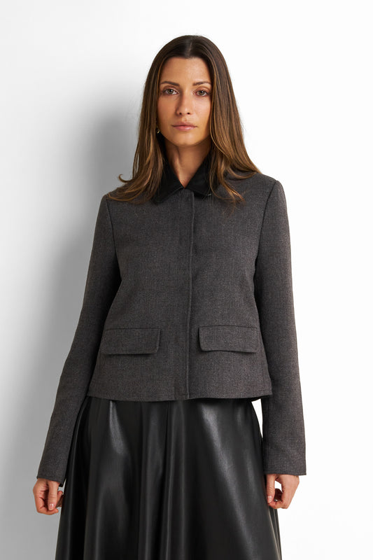 Cropped Collared Jacket