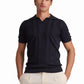 Navy Textured Polo Shirt