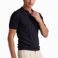 Navy Textured Polo Shirt