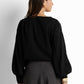 Twisted drape blouse with volume sleeves