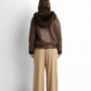 Hooded plush faux-fur  jacket