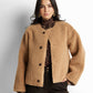 Faux-leather shearling-lined jacket