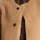 Faux-leather shearling-lined jacket