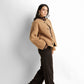 Faux-leather shearling-lined jacket