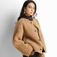 Faux-leather shearling-lined jacket