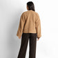 Faux-leather shearling-lined jacket