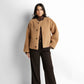 Faux-leather shearling-lined jacket