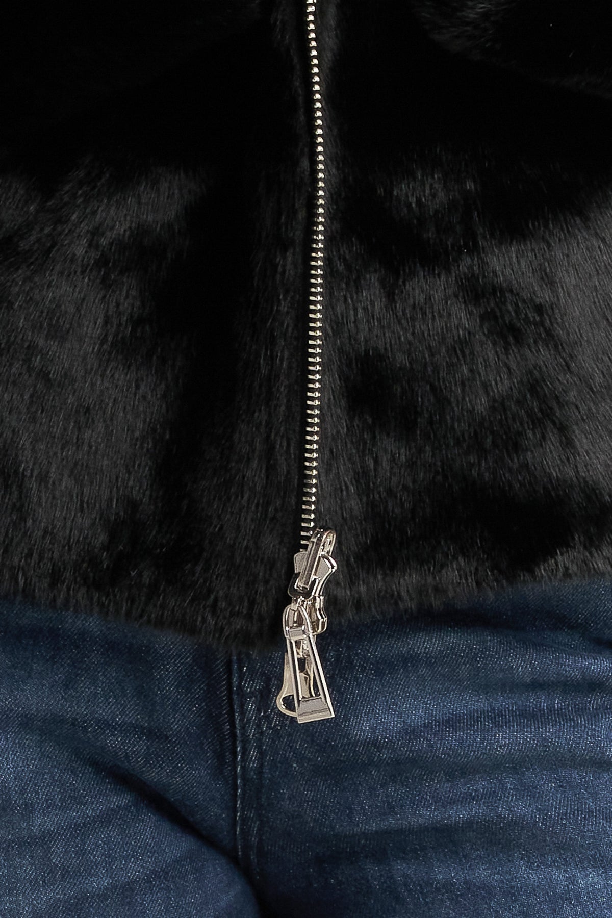 Shearling-trimmed faux-leather jacket