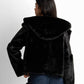 Shearling-trimmed faux-leather jacket