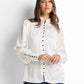 asymmetry button-up blouse, long sleeves