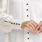 asymmetry button-up blouse, long sleeves