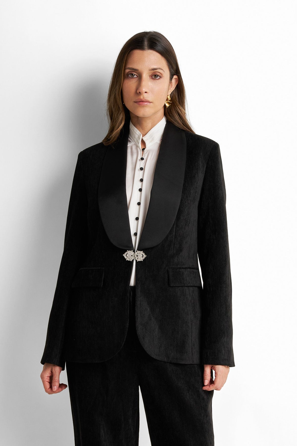 Velvet Satin Blazer
