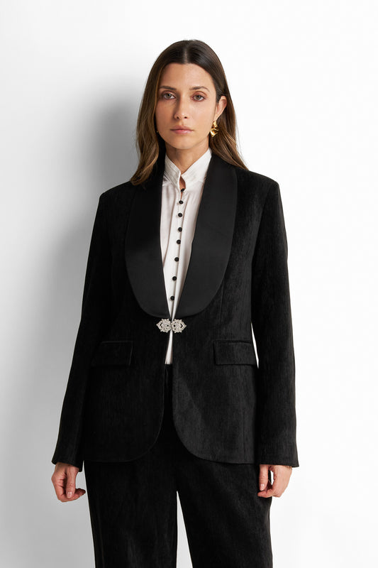 Velvet Satin Blazer