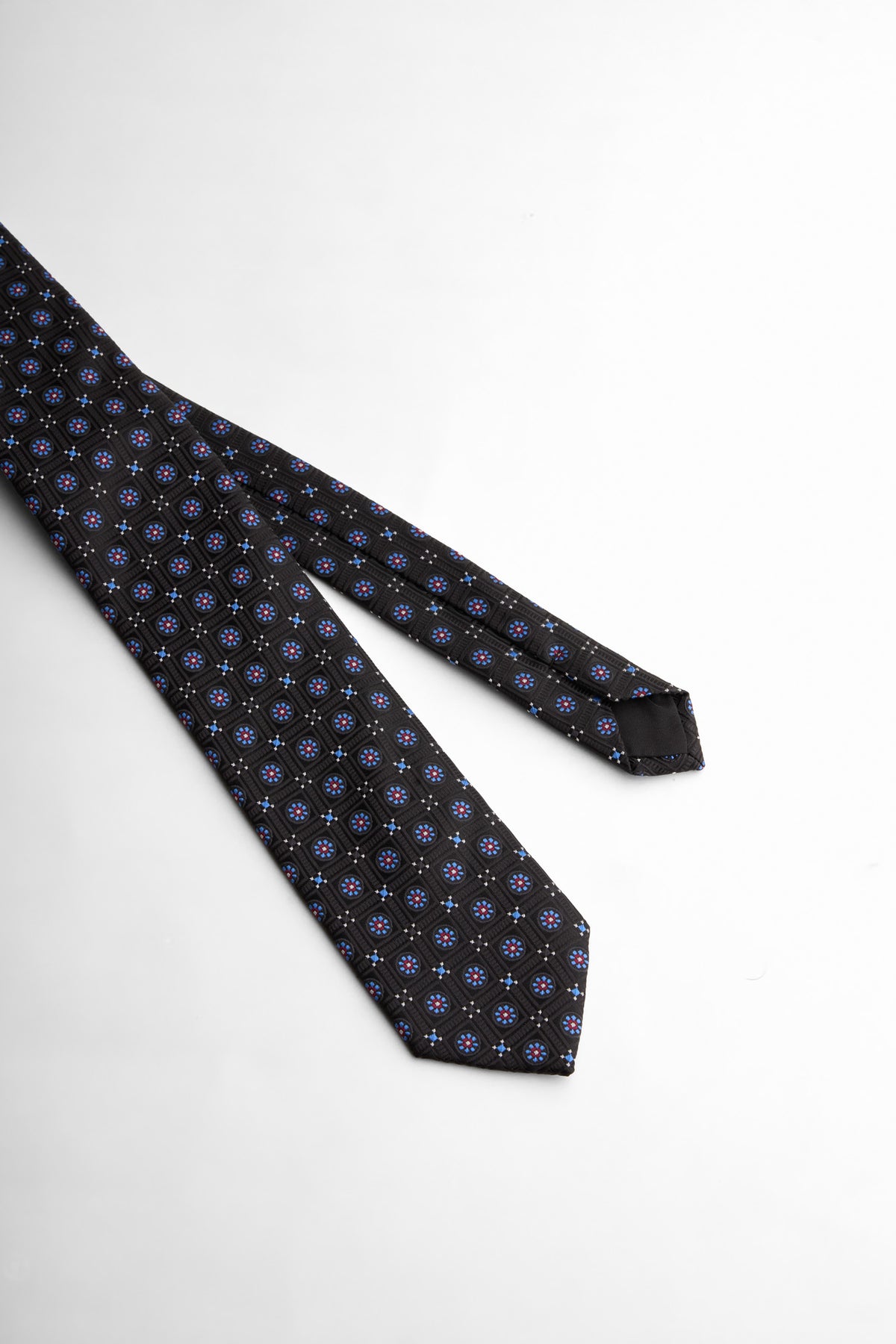 Navy Multicolour Pattern Tie