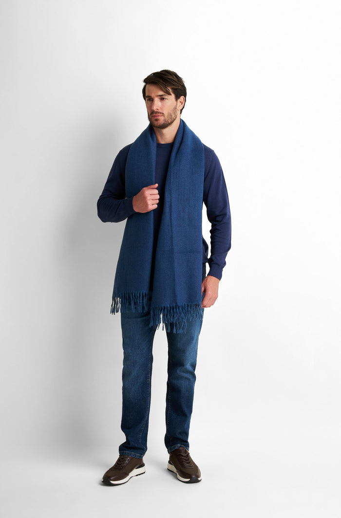 Fringed Viscose Blend Scarf
