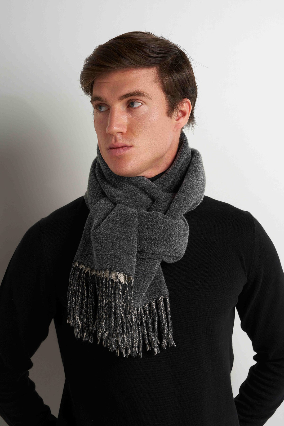 Wool-Blend Scarf - Grey/Lt.Grey