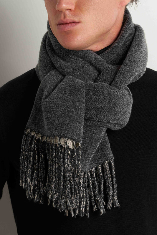 Wool-Blend Scarf - Grey/Lt.Grey