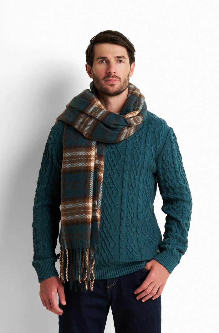 Plaid Fringed Scarf
