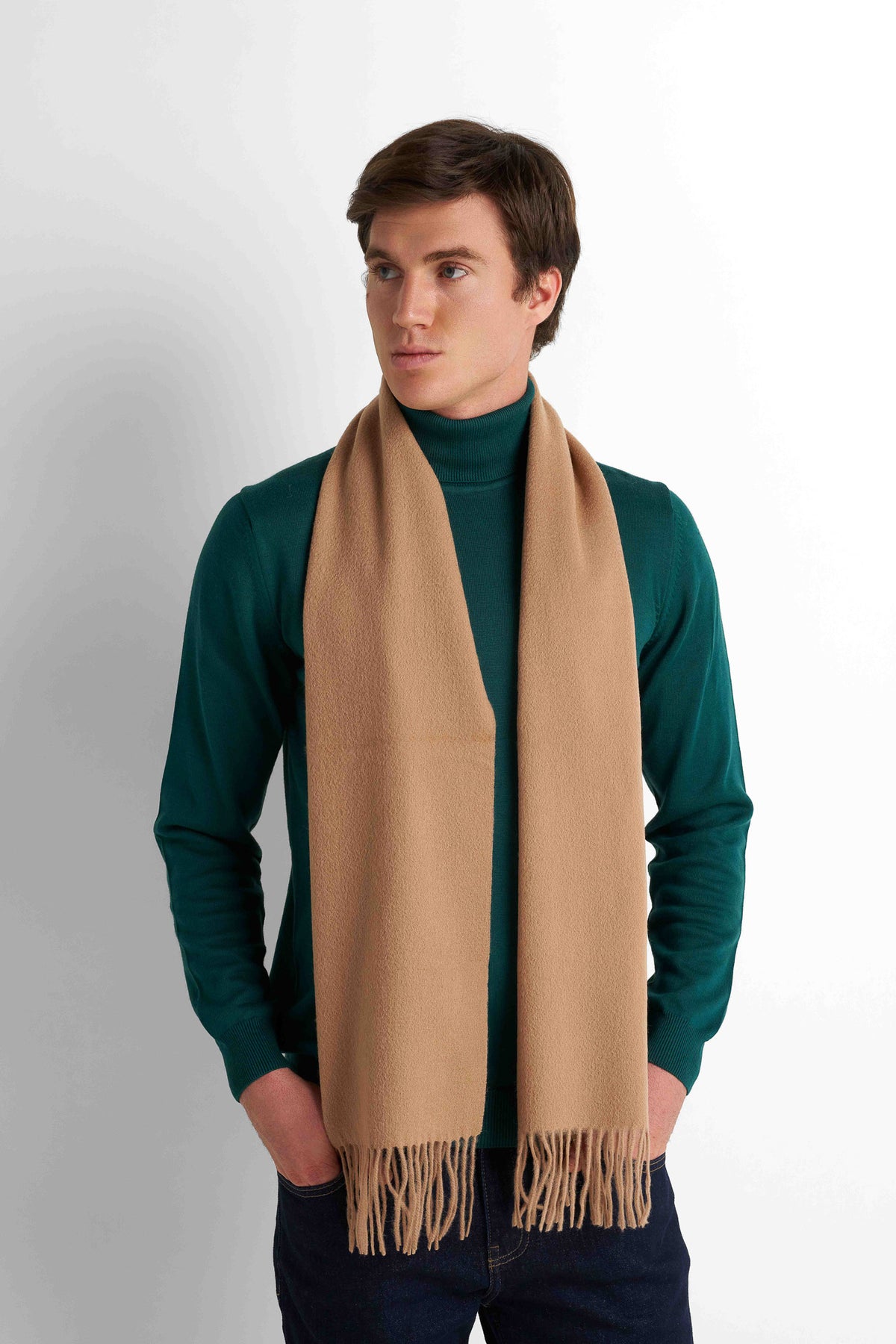 Wool-Blend Scarf - Beige