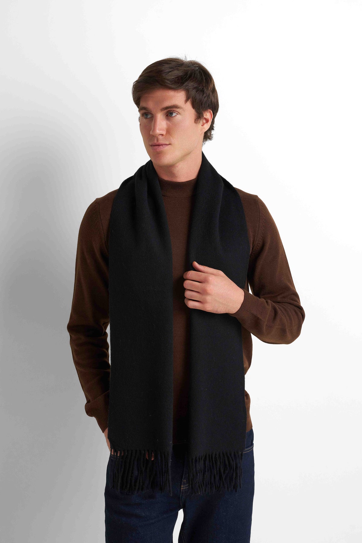 Wool-Blend Scarf - Black