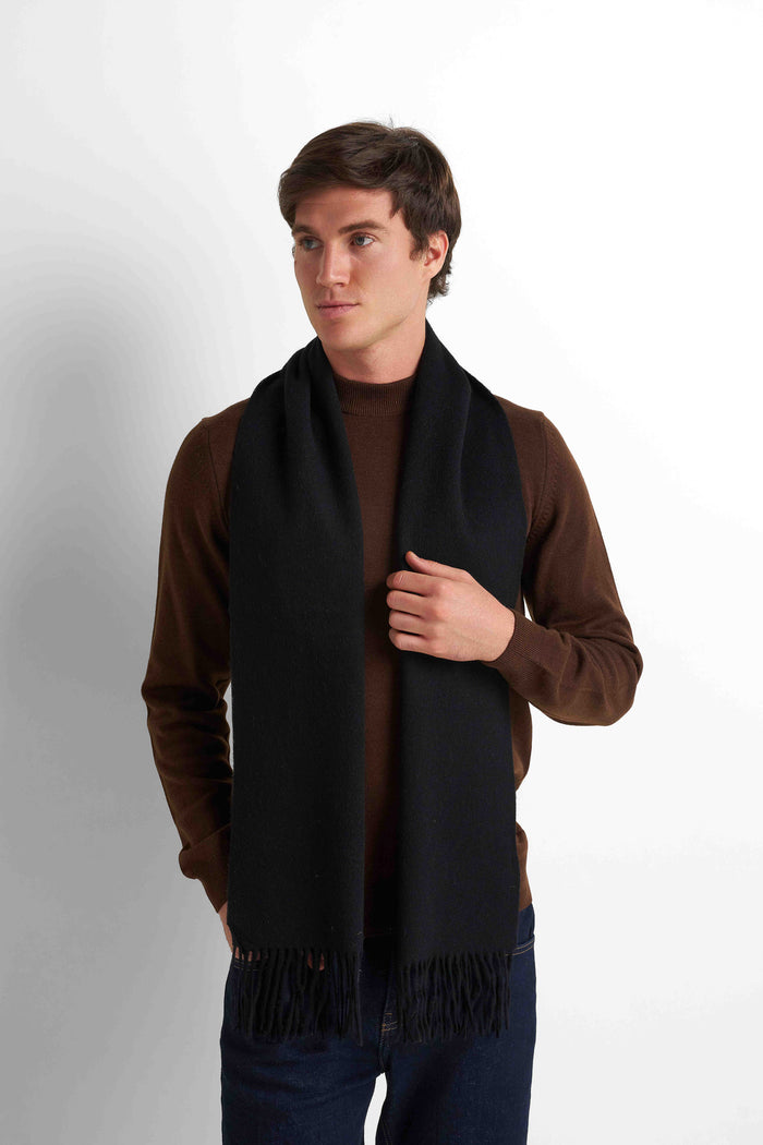 Wool-Blend Scarf - Black