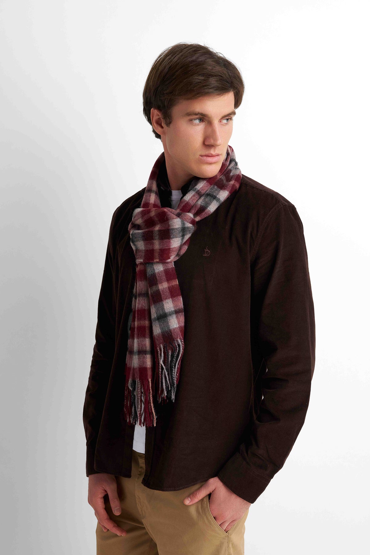 Wool-Blend Scarf - Burgundy