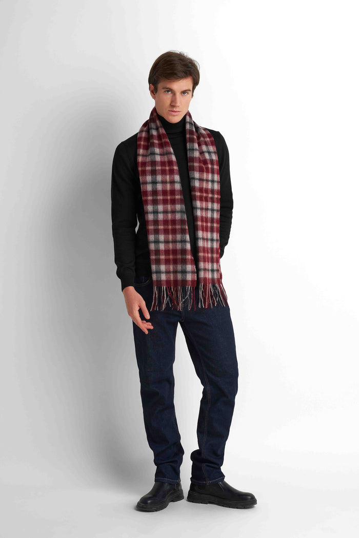 Wool-Blend Scarf - Burgundy