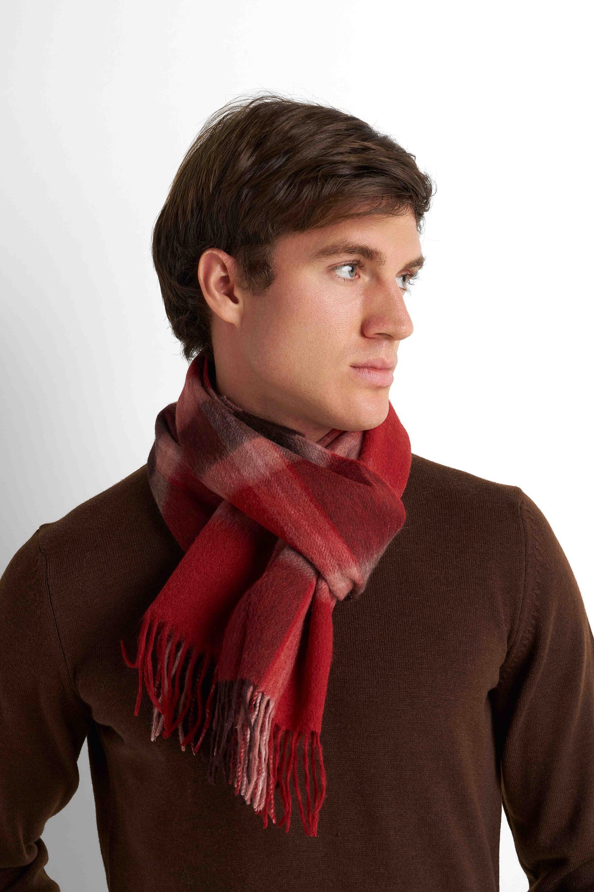 Wool-Blend Scarf - Red