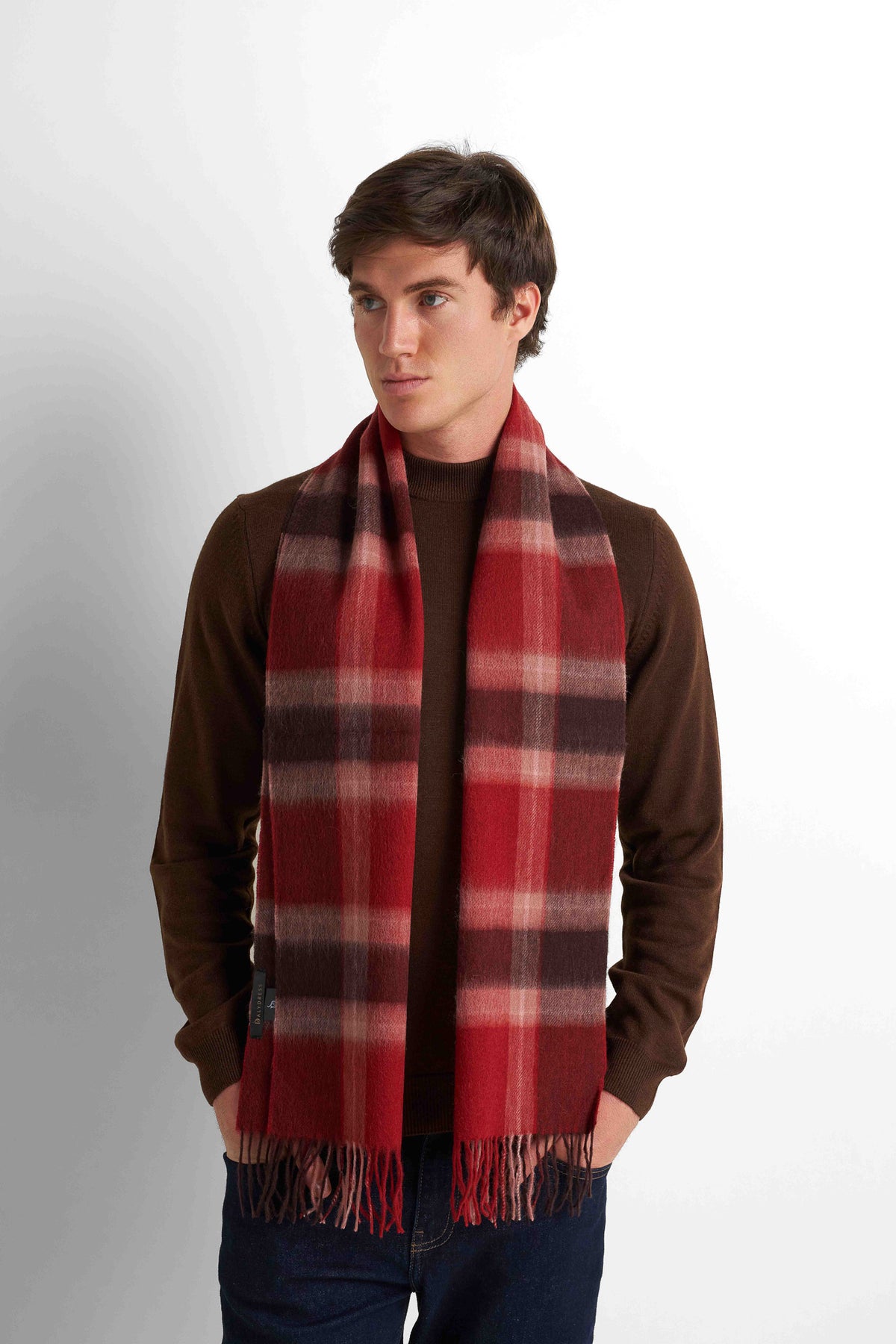 Wool-Blend Scarf - Red