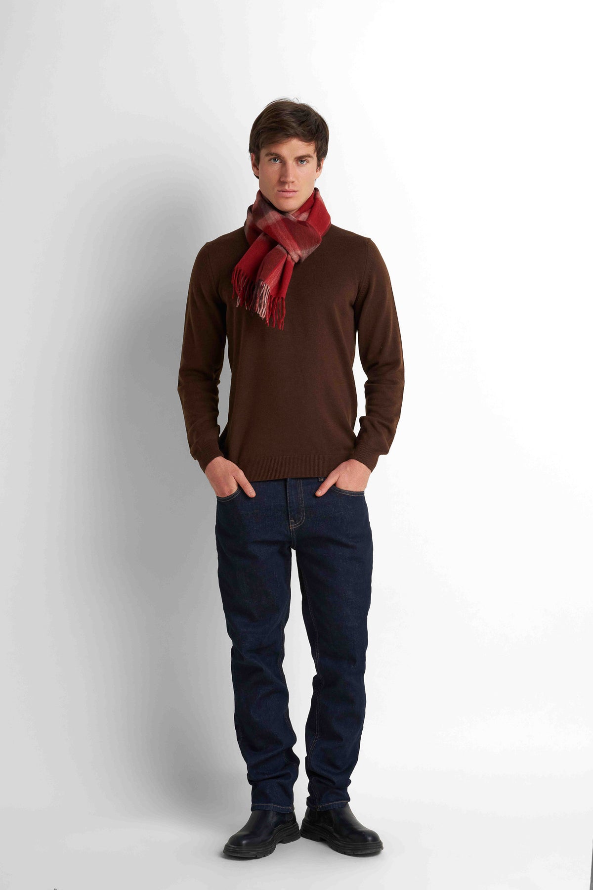 Wool-Blend Scarf - Red