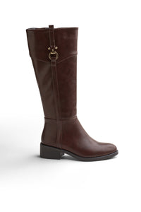 Side-Buckle Knee-High Boots