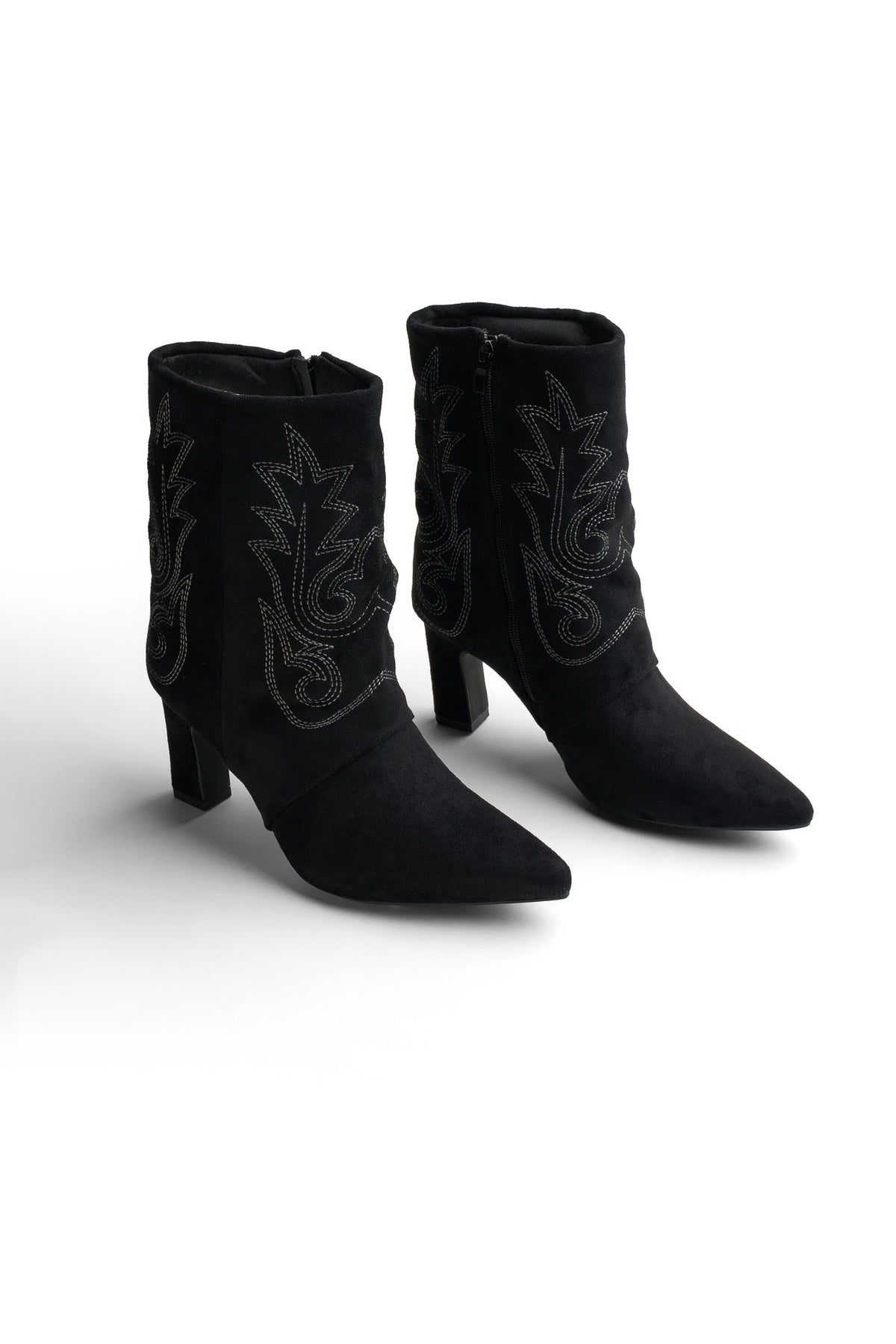 Western Pointy-Toe Half-Boots
