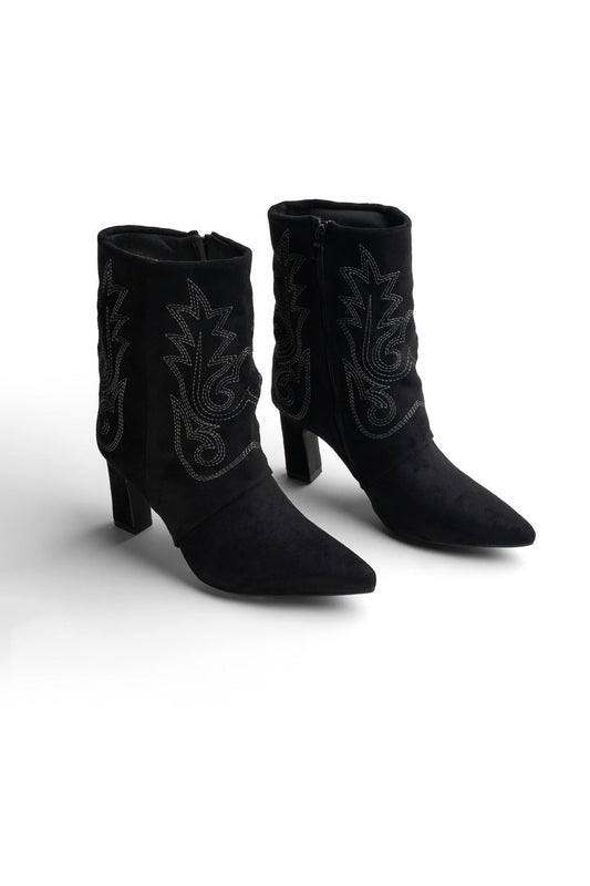 Western Pointy-Toe Half-Boots