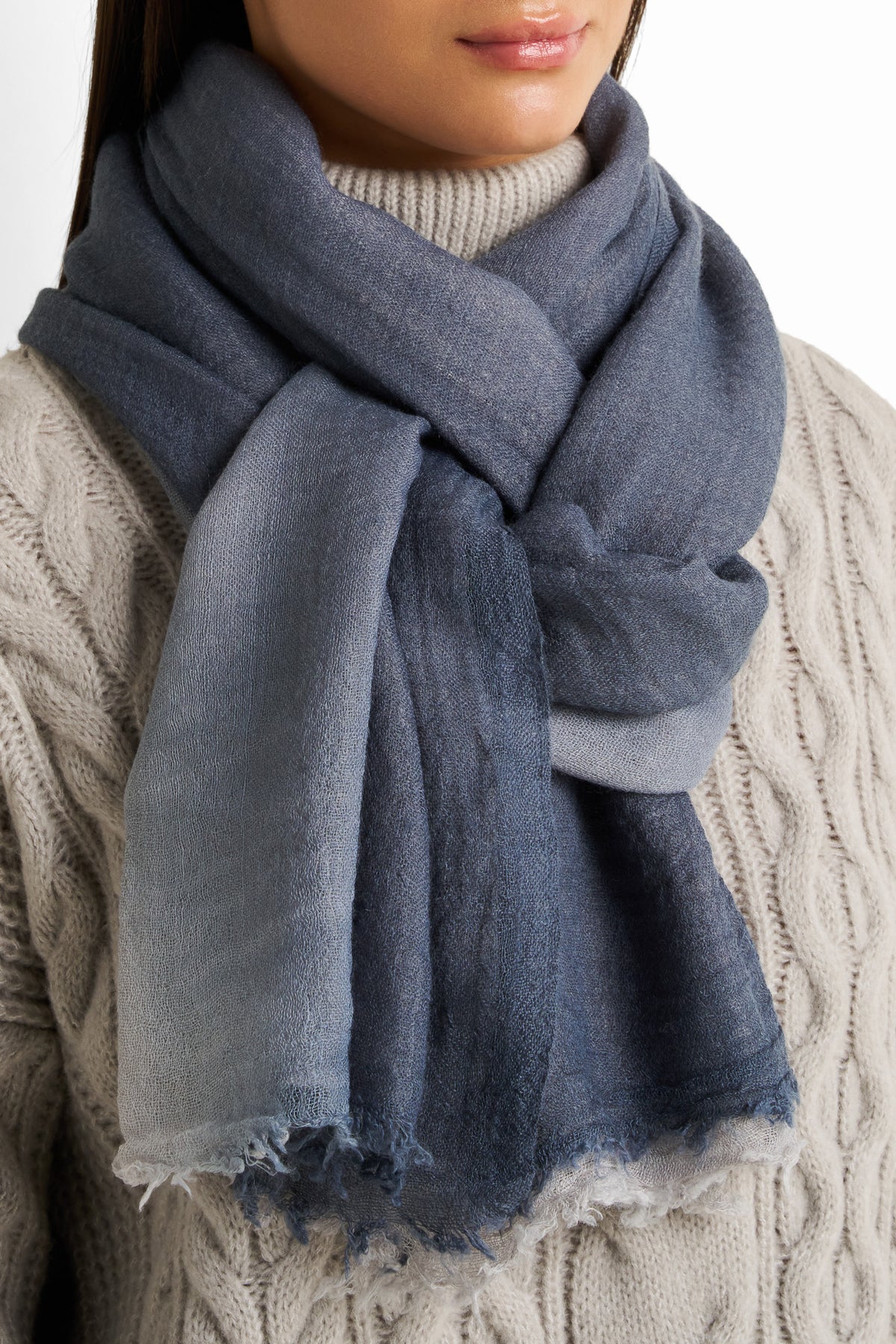 Gradient Fringed Scarf